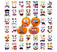 Pumpkin Decorations,36 Patterns Pumpkin Stickers,Halloween Crafts for Kids Funny and Classic Make Your Own Halloween Pumpkin Face Stickers for Toddler Trick or Treat Halloween Party Decorations