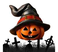 Pumpkin Decorations, Halloween Decorations, Festive Charm Resin Crafted Tabletop Friendly Spooky Fun Bold Colors,Witch Hat for Garden Apartment Outdoor Party Supplies Bookshelf
