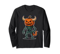 Pumpkin Demon Skeleton Long Sleeve T-Shirt