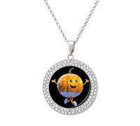 Pumpkin Disco Ball Diamond Necklace Pendant Necklaces Jewelry