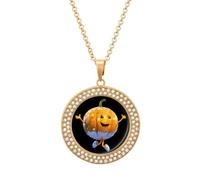 Pumpkin Disco Ball Diamond Necklace Pendant Necklaces Jewelry