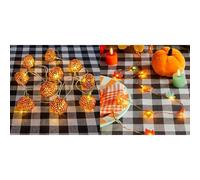 Pumpkin Disco Ball Halloween Lights & Autumn LED String Lights Bundle