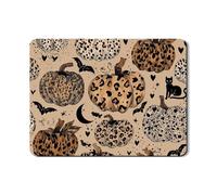 Pumpkin Dish Drying Mats For Kitchen Counter, Leopard Print Absorbent Rubber Dish Rack Mat, Halloween PU Leather Drying Pad For Kitchen Counter Protector 18x24 Inch