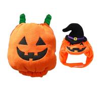 Pumpkin Dog Costume - Warm Polyester Cotton Fall, Cosplay Outfit, Includes Adjustable Puppy Pumpkin Hat, Warm Fit | Halloween Parties, Daily Walks, Themed Photoshoots, Autumn Celebrations