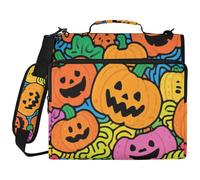 Pumpkin Doodle Art 1.5-Inch 3-Ringing Binder with Zipper with Handle Laege Capacity School Binders Organizer Suitable for Middle School