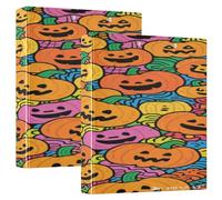 Pumpkin Doodle Art 1 and 1/2 Inch Binders Three-Ringing with Clipboard 1/2 Pack Office Supplies Hardcover