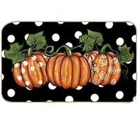 Pumpkin Doormat Fall Thanksgiving Front Door Mat Felt Autumn Polka Dot Pumpkin Floor Mat Rug for Harvest Farmhouse Indoor Kitchen Extra Durable Door Mat 16x24_18 x 30 Inches