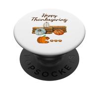 Pumpkin Eating Pie Funny Thanksgiving Fall Design for Fans PopSockets Adhesive PopGrip