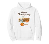 Pumpkin Eating Pie Funny Thanksgiving Fall Design for Fans Pullover Hoodie