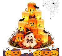 Pumpkin Electronic Candle Light Realistic Ghost Bats LED Lamp Centerpiece
