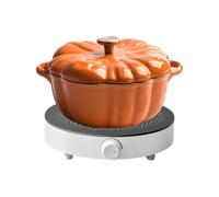 Pumpkin Enamel Casserole Pot, Cast Iron Dutch Oven with Lid Induction Hob | Pumpkin Dutch Oven Pot with Lid for Kitchen Festive House Bean Rice Gravy