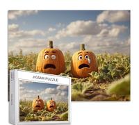 Pumpkin Face Contest 1000 Piece Jigsaw Puzzles for Adults Cartoon Style Art Jigsaw Puzzle Challenging Family Activity Games Colorful DIY Craft Puzzle for Home Decor Gifts 27×20 Inches