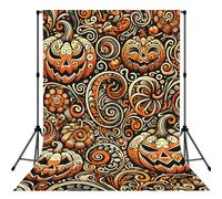 Pumpkin-Face-Holiday 5x7ft Photography Backdrop, Photo Background With Rod Pocket, Foldable Studio Backdrop For Birthday, Wedding, Party Decoration