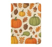 Pumpkin Fall Leaves Leather Passport Holder Cover Wallet Large Capacity Passport Case for Men Trip Document
