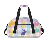 Pumpkin Fall Theme Gym Bag Sports Duffle Bag Weekend Sleepover Duffel Bags Small Travel Tote for Overnight Workout Gymnastics Dance Ballet, Rabbit Fun Pattern, 18.9 x 8.7 x 10.6 in, Duffel Bags