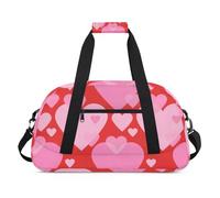 Pumpkin Fall Theme Gym Bag Sports Duffle Bag Weekend Sleepover Duffel Bags Small Travel Tote for Overnight Workout Gymnastics Dance Ballet, Romantic Love Interesting, 18.9 x 8.7 x 10.6 in, Duffel Bags