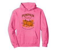 Pumpkin Festival Fall Harvest Celebration Pullover Hoodie, Adult Unisex, Bright Pink, Medium