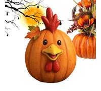 Pumpkin Figures Farm Animals - Duck Decorative Chicken | Resin Sculptures Art for Fall Thanksgiving Halloween Fête Decor | Indoor Ornament of the Month