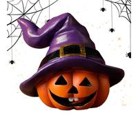 Pumpkin Figures Home Decor - Pumpkin with Witch Hat Decoration for Desk | Halloween Decoration Holiday Statues for Living Room Garden Desk Fireplace Bedroom