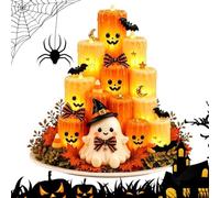 Pumpkin Flameless LED Candle Realistic Ghost Bats LED Lamp Centerpiece