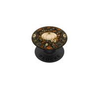 Pumpkin Floral Dark Botanical Teal Orange Folk Art Vintage PopSockets Adhesive PopGrip