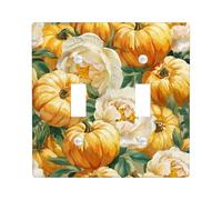 Pumpkin Floral Switch Cover Plate, Yellow and White Autumn Flowers, Simple Rocker Wall Plates, Halloween Fall Wall Accents, Plate Cover