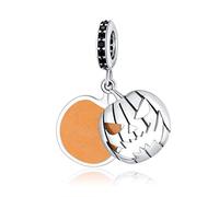 Pumpkin Flower Skull Charm Beads 925 Sterling Silver Charms Christmas Halloween Charms For Bracelet,Compatible with European Bracelet Charm (Pumpkin Pendant)