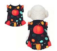 Pumpkin Flowers XS Pet Apparel for Small Dogs-Cute Summer Outfit for Puppy, Soft Breathable Pet Clothes for Cat