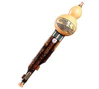 Pumpkin Flute Made of Bamboo Hulusi Exercise Teaching Instrument Children and Adults Learning to Play National Wind Instrument Flute Gift (Color : Brown, S: B-Flat)