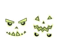 Pumpkin Gel Stickers - Set of 2 - Glow in the Dark - Halloween Decoration for Windows & Pumpkins