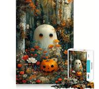Pumpkin Ghost Bohoo Jigsaw Puzzles 1000 Piece for Teenagers Clear Logic Toy Light Relax Perfect Cut Heartfelt Gift (50x75cm)