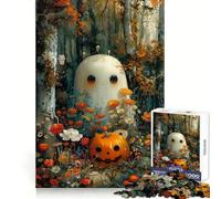 Pumpkin Ghost Bohoo Jigsaw Puzzles 1000 Piece for Teenagers Clear Logic Toy Light Relax Perfect Cut Heartfelt Gift (50x75cm)