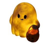 Pumpkin Ghost Lamp - Resin at Night Light Battery Table Decoration Luminous Halloween Ornament Indoor Home Party for Living Room Bedroom Entrance Studies Kitchen