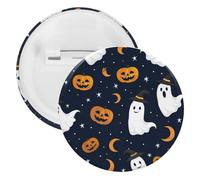 Pumpkin Ghost Moon Halloween Round Lapel Pin Badges Backpack Pins Brooch for Hats Clothing Decorations 20PCS
