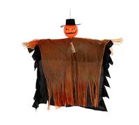 Pumpkin Ghost - Multipurpose Rotatable Head Scarecrow, Outdoor Halloween Decor | Long Lasting Bendable Arm Figurine, Wall Fence Ceiling Tree Accent for Lawn Patio Porch Garden Indoor Yard Display