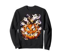 Pumpkin Ghosts Costume Halloween Fall Womens Spooky Season Sweatshirt