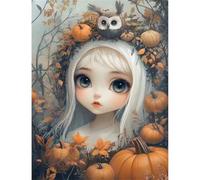 Pumpkin Girl 500 Piece Jigsaw Puzzles for Adults, Fun jigsaw puzzles 500 pieces, Challenging Puzzle Perfect for Game Nights, Finished Puzzle Size is 52x38cm