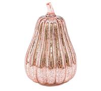 Pumpkin Glass Lamp - Silver Pumpkin Lights LED Lamp, Ideal for Halloween & Fall, 16x16x14cm Night Owl Book Light (RG2, One Size)