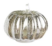 Pumpkin Glass Lamp - Silver Pumpkin Lights LED Lamp, Ideal for Halloween & Fall, 16x16x14cm Qjz795 (Grey, One Size)