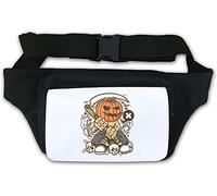 Pumpkin Grim Reaper Halloween Skulls Graphic Waist Bag Fanny Pack White