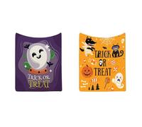Pumpkin Halloween Blanket, King Size Blanket Sofa Throws Ultra Soft Warm Halloween Fleece Blankets Reversible Witch's Hat Spider Webs Print Fleece Throw Blankets