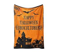 Pumpkin Halloween Blanket, King Size Blanket Sofa Throws Ultra Soft Warm Halloween Fleece Blankets Reversible Witch's Hat Spider Webs Print Fleece Throw Blankets