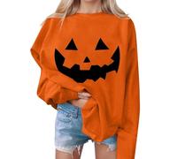 Pumpkin Halloween Costume T-Shirt For Men Women Solid Color Halloween Costumes Woman 2024 Halloween Hoodie Crewneck Sweatshirt Thick Hoodie Orange Jacket Long Sleeve