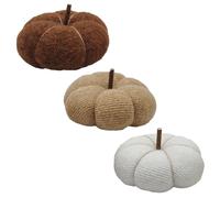 Pumpkin Halloween Decoration Brown Beige or White Knit Pattern - 17cm by Hamilton McBride