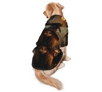 Pumpkin Halloween Dog Hoodie for Medium Large Dogs, Warm Soft Pet Sweatshirt, Easy to Wear Jumper Clothes