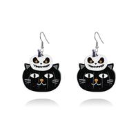 Pumpkin Halloween Earrings for Women Cute Funny Skull Ghost Flower Neon Pumpkin Acrylic Dangle Earrings Colorful Pumpkin Cat Resin Drop Earrings Cosplay Party Prom Halloween Jewelry, Acrylic, No