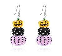 Pumpkin Halloween Earrings for Women Cute Funny Skull Ghost Flower Neon Pumpkin Acrylic Dangle Earrings Colorful Pumpkin Cat Resin Drop Earrings Cosplay Party Prom Halloween Jewelry, Acrylic, No