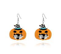 Pumpkin Halloween Earrings for Women Cute Funny Skull Ghost Flower Neon Pumpkin Acrylic Dangle Earrings Colorful Pumpkin Cat Resin Drop Earrings Cosplay Party Prom Halloween Jewelry, Acrylic, No