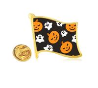 pumpkin halloween hallowmas Golden Metal Flag Lapel Pin Badge