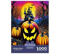 Pumpkin Halloween Jigsaw Puzzles Puzzles for Adults Kids. 1000 Pieces Impossible Challenge Toy Educational Games Home Decoration for Educational Games Gifts 70x50cm/1000pcs
